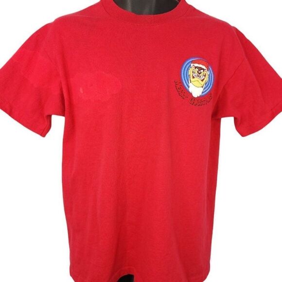 Taz Looney Tunes Christmas T Shirt Vintage 90s Santa Claus Made In USA Mens - Picture 2 of 10